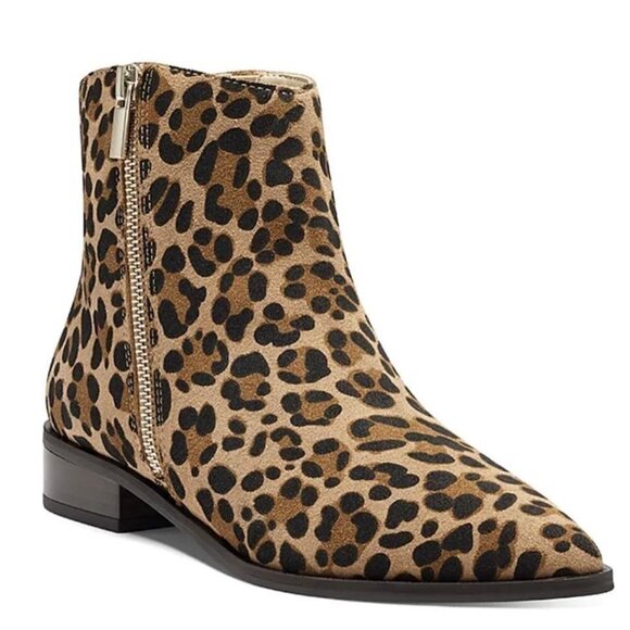 Sole/Society Women's EUC Brown Cadyna Leopard Print Suede Ankle Booties Size 8.5 - Picture 1 of 10